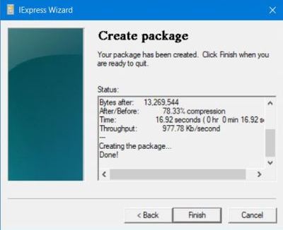 IExpress: Cabinet file creation statistics