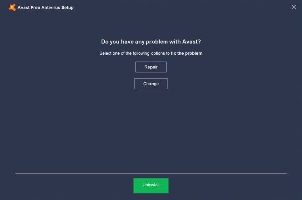 Avast Free Antivirus uninstallation program