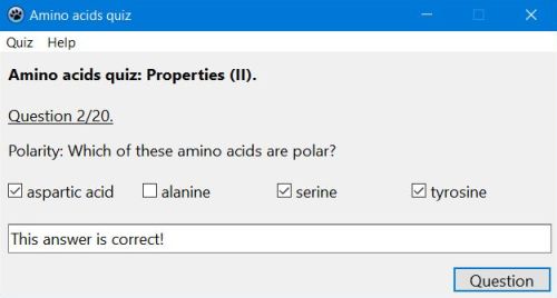 Amino acids quiz: Amino acids properties