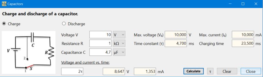 Capacitor calculations - charge of a capacitor through a resistance