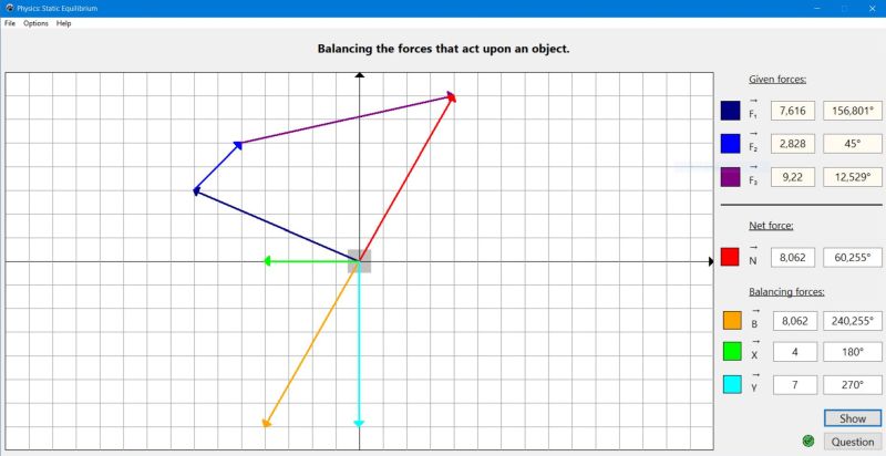 Physics exercises: Balancing the forces acting upon an object