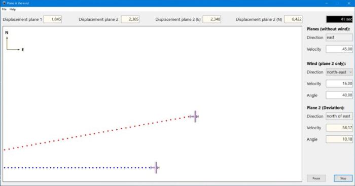 Physics: Plane in the wind simulation