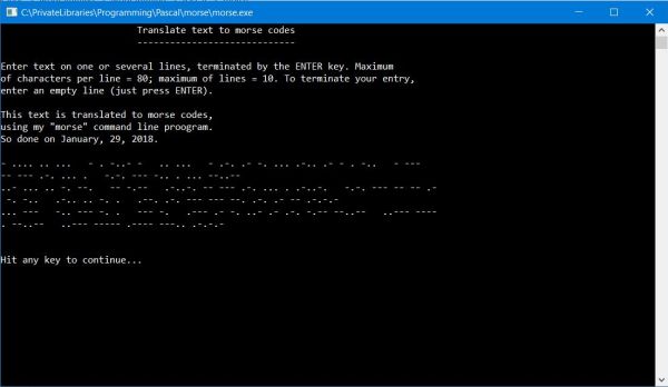 Text to morse code translation