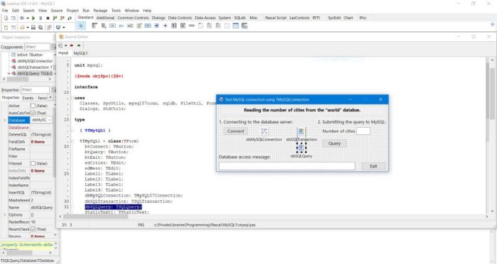 Lazarus database project: The TSQLQuery component