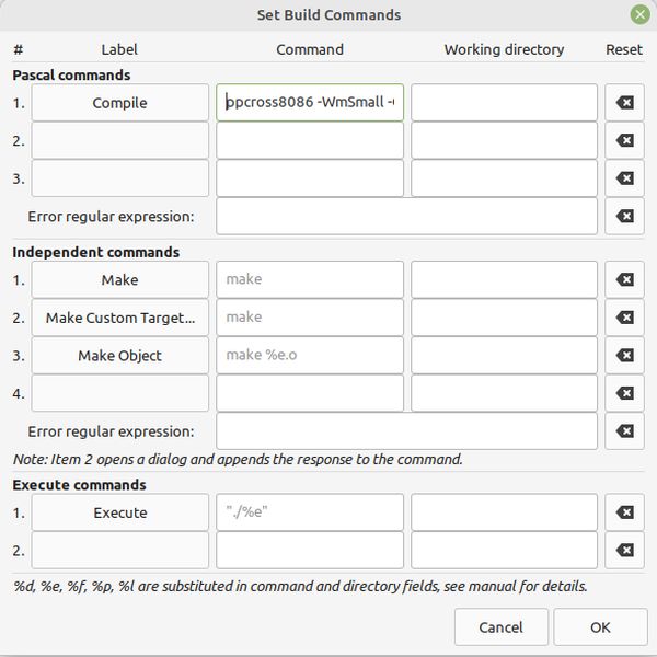 Linux Mint: Configuring Geany to use the FPC DOS cross-compiler to build Pascal files [2]