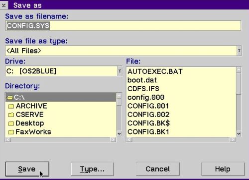 Installing Free Pascal on OS/2: Saving config.sys after modifying PATH and LIBPATH [2]