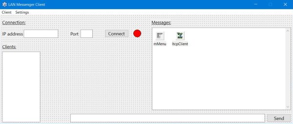 Simple Lazarus network project: Form layout of the client application