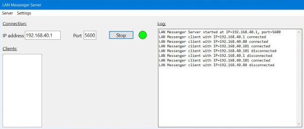 Simple Lazarus network project: Connection/deconnection log on the server