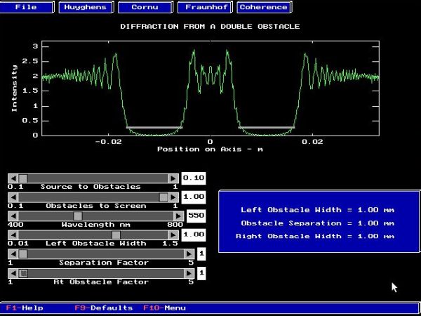 CUPS physics simulations on DOS: Interferences and diffraction