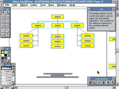 Paint applications for Windows: Windows 3.0 - Aldus IntelliDraw tutorial drawing