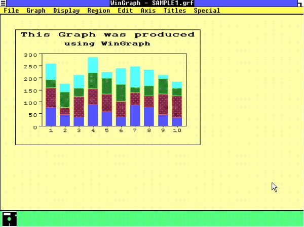 Wingraph on Windows 1: Display of one of the included graph samples