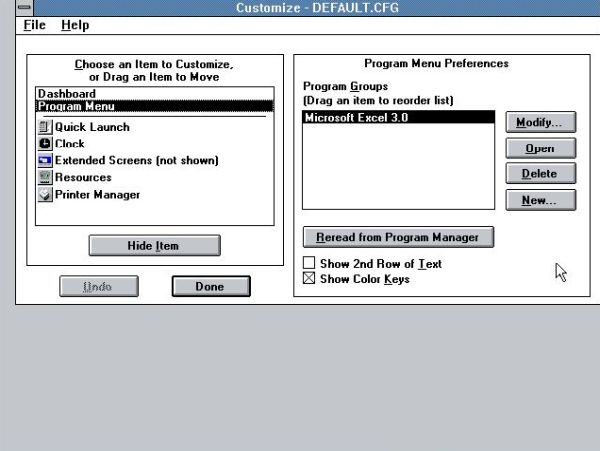 Microsoft Excel on Windows 3.0: Dashboard - All program groups deleted after installation of Excel 3.0