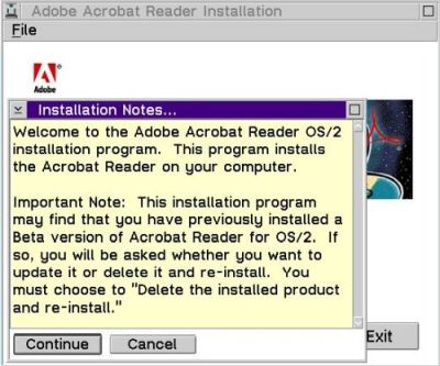 Acrobat Reader on OS/2 Warp 3 - Installation notes