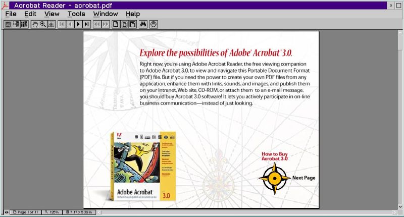 Acrobat Reader on OS/2 Warp 3 - Viewing a PDF document