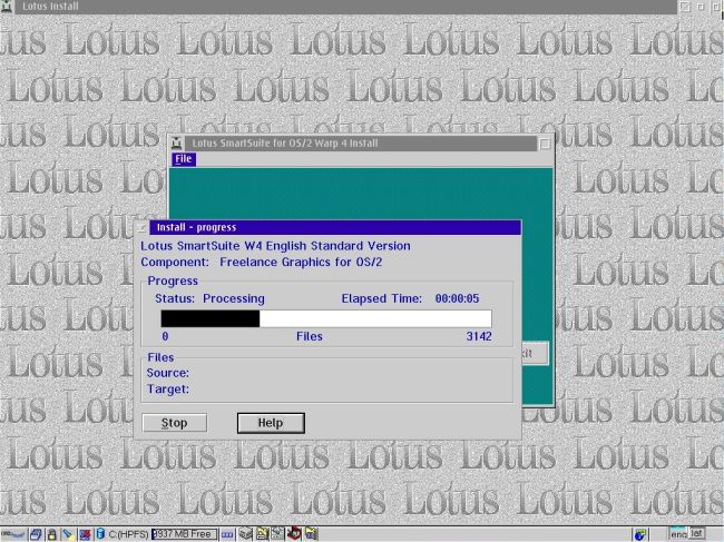 Lotus SmartSuite For OS2 Warp 4 - Installation: File copy