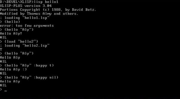 XLISP-PLUS on FreeDOS: Execution of some string function calls [1]