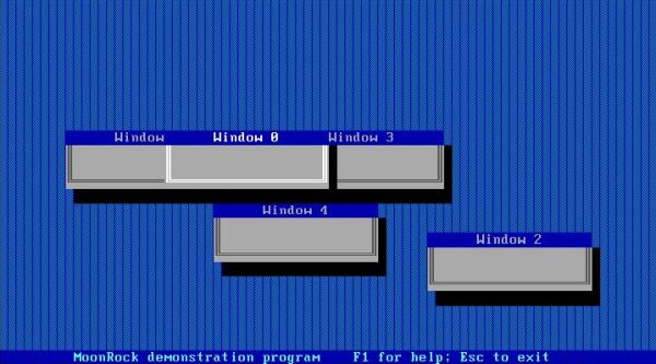 MoonRock on Free-DOS: Usage of windows demo [1]