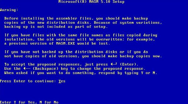 XPL0 on MS-DOS 6.22: Installing MASM - General information