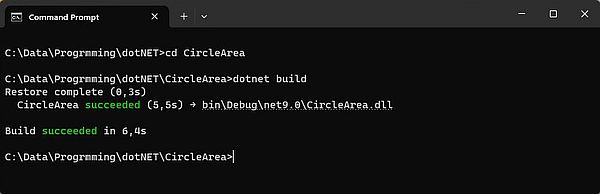 .NET development on Windows 11: .NET SDK CLI - Building a C# Console project