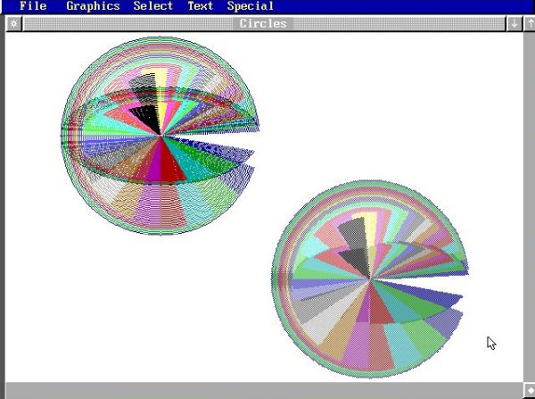 GFA-BASIC on FreeDOS: Demo programs - Example of circle drawing