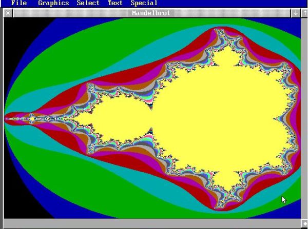 GFA-BASIC on FreeDOS: Demo programs - Mandelbrot set