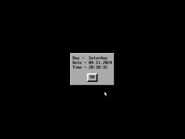 GFA-BASIC on FreeDOS: Simple date/time program