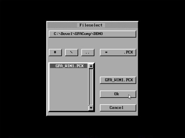 GFA-BASIC on FreeDOS: Demo programs - Displaying a PCX image file [1]