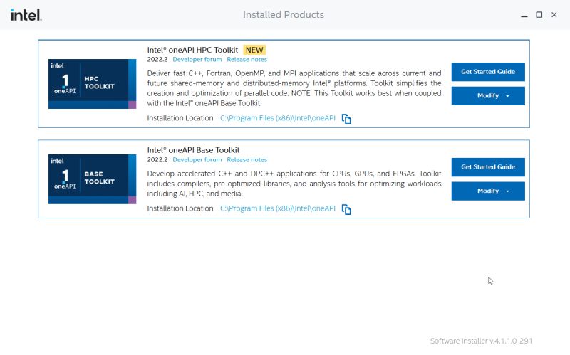 Intel Fortran on Windows 8.1 - Installation as part of the Intel oneAPI Toolkits