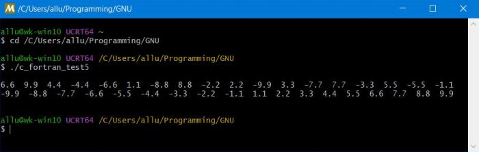 Mixed GCC and GFortran programming on Windows: Fortran sorting an array passed by C