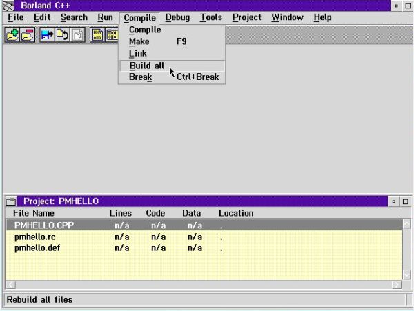 Borland C++ on OS/2 2.11: Building a Presentation Manager application