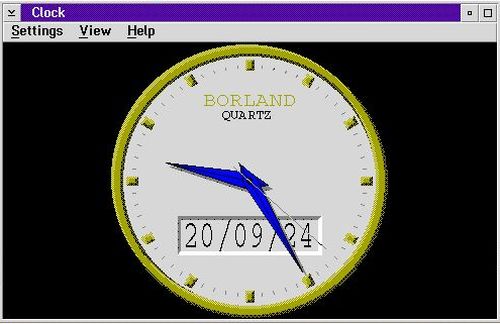 Borland C++ on OS/2 2.11: Running the included 'Clock' Presentation Manager application