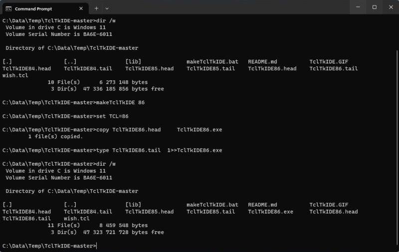 Creating the TclTkIDE executable for Tcl/Tk 8.6