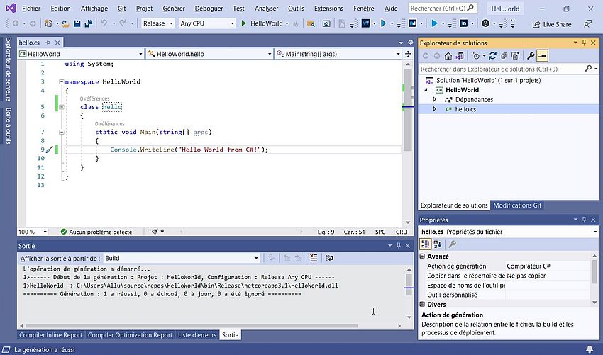 Visual Studio 2019 on Windows 8.1 - Simple C# project: Successful build in Visual Studio