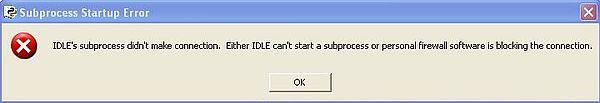 Python on Windows XP: IDLE blocked by Outpost Firewall