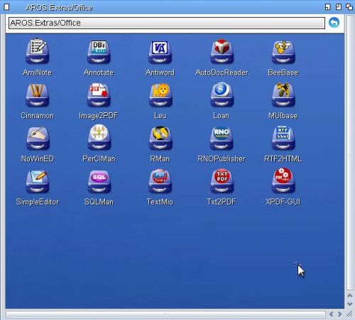 Running AROS One: Office software