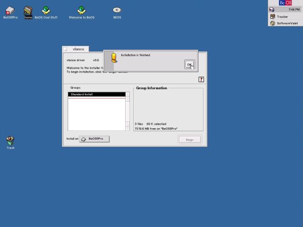 BeOS 5 Professional: Network - Installing the vlance driver [3]