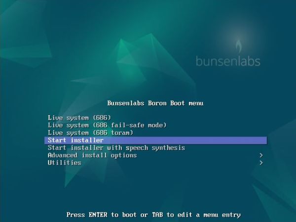 Linux triple boot: BunsenLabs Boron installation - Choosing to install BunsenLabs to the harddisk