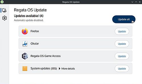 Updating Regata OS using the graphical 'Update Manager' application