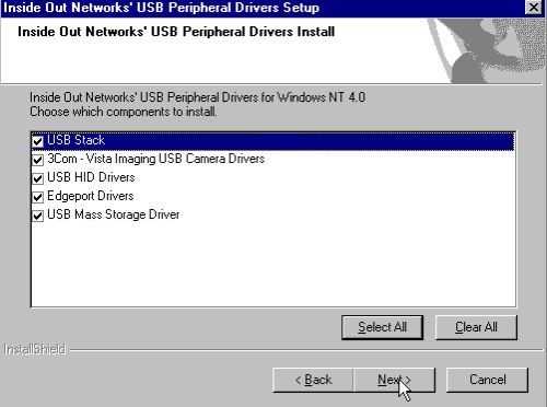 Installing Inside Out Networks USB2 drivers on Windows NT4