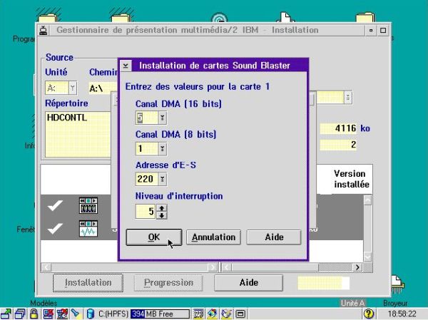 Adding multimedia support to OS/2 2.x: Sound Blaster Pro 16 installation - Card parameters