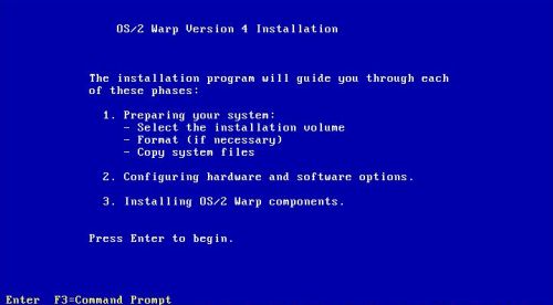 OS/2 Warp 4 installation: Description of the installation phases