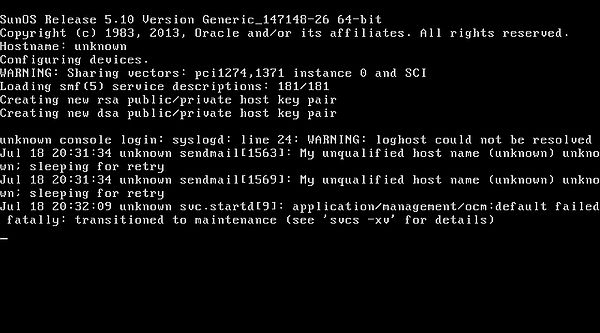 Installing Solaris 10: Warning and error messages when booting from hardisk