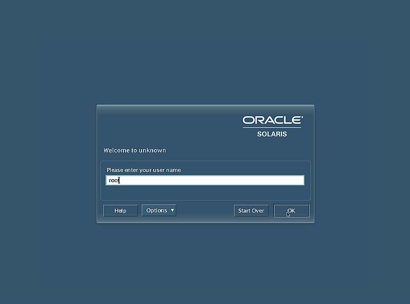 Installing Solaris 10: Solaris login screen