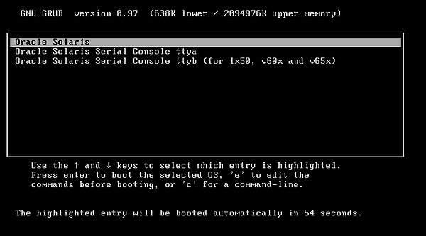 Installing Solaris 10: The Solaris boot screen [1]