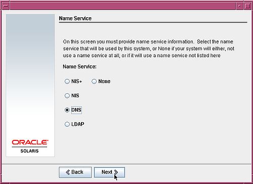 Installing Solaris 10: Network setup - Hosts name resolution by DNS