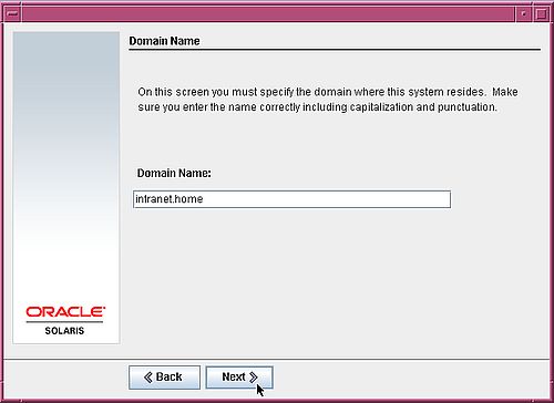 Installing Solaris 10: Network setup - Domain name