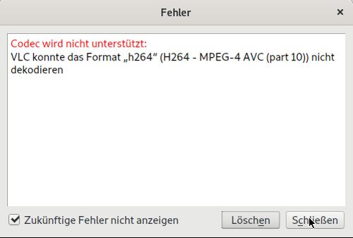 MP4 videos on openSuse: H.264 codec not supported by VLC player