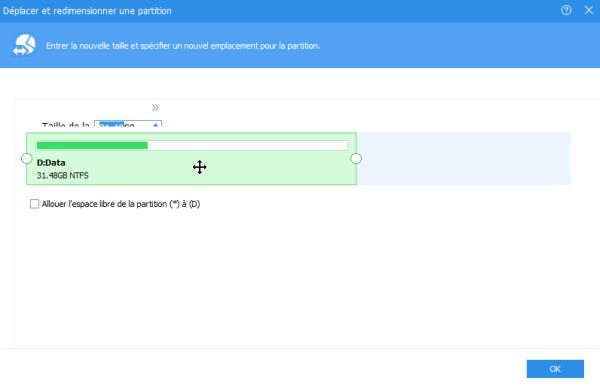 AOMEI Partition Assistant: Move a partition with the mouse