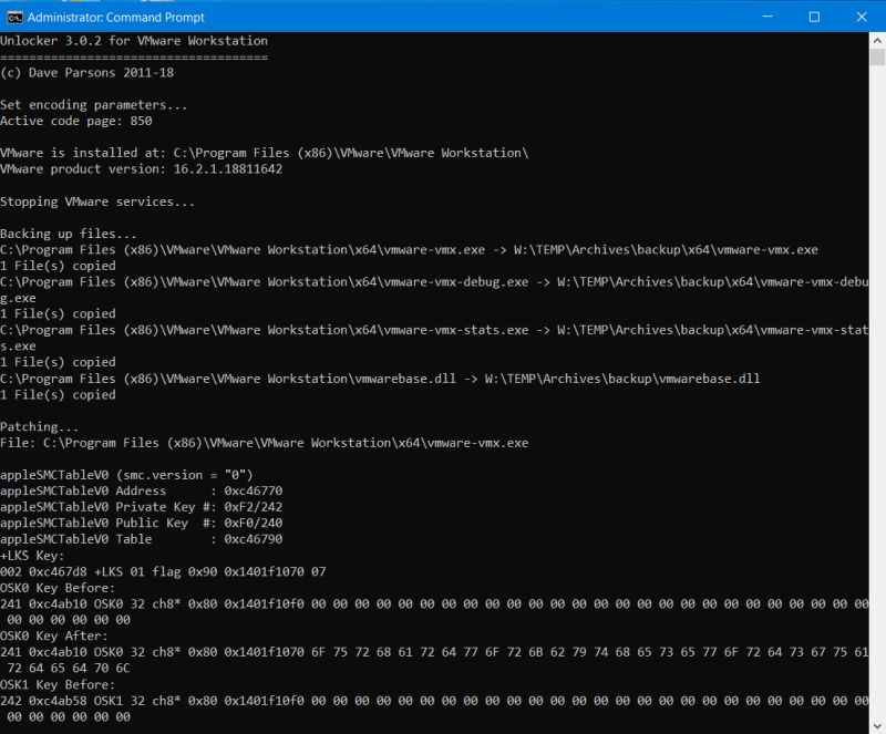 Unlocker: A program to patch VMware Workstation/Player for usage of macOS guests on PC