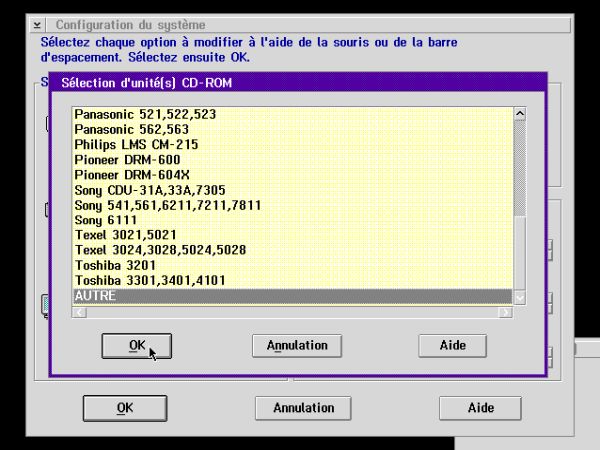 OS/2 2.11 installation on VMware: System configuration - CDROM selection